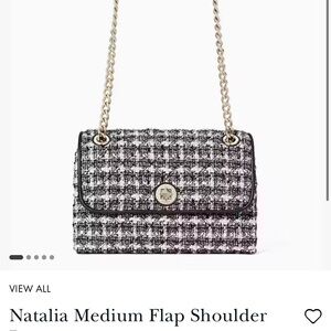 Kate Spade Black and White Tweed Shoulder Bag